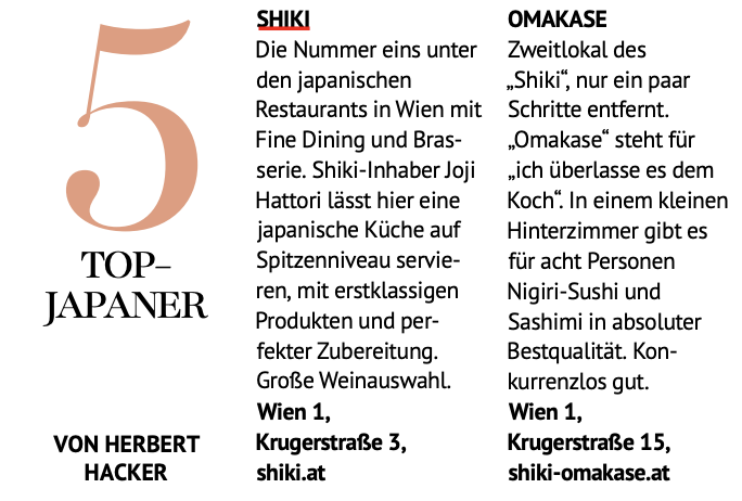 SHIKI Omakase Wien – Exklusives japanisches Fine Dining Erlebnis